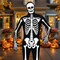 Boy's Skull N Bones Morphsuit Costume with Full Hooded Skeleton Print Design